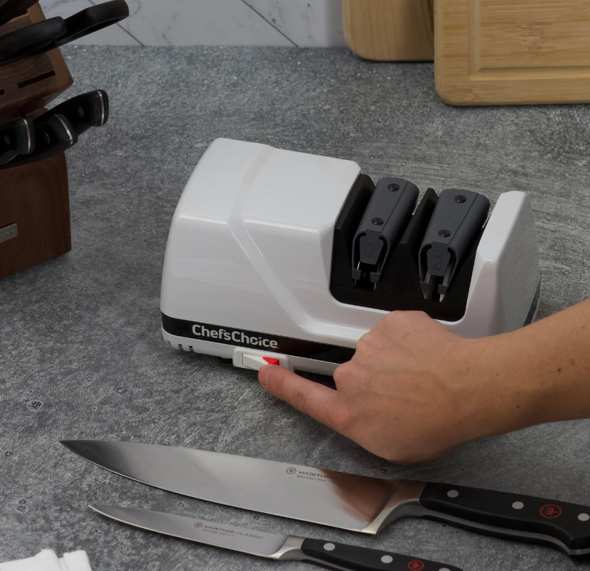 ChefsChoice Elektrische Messermühle CC-320 2-Stufen – Weiß
